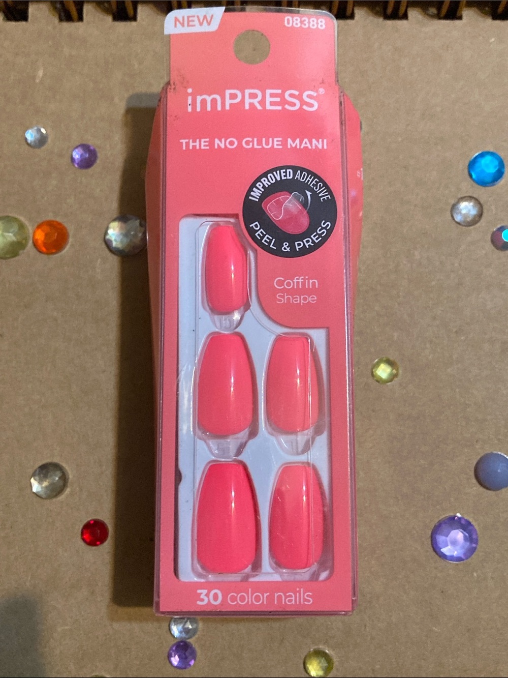 imPRESS Coral Pink Coffin Press-On Nails